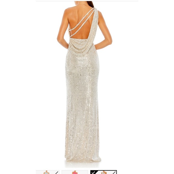 Leena for mac duggal one-shoulder sequin gown - Picture 2 of 6